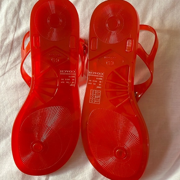 NWOT! Coach Natalee Red Jelly Sandal Size 8B - Picture 6 of 8